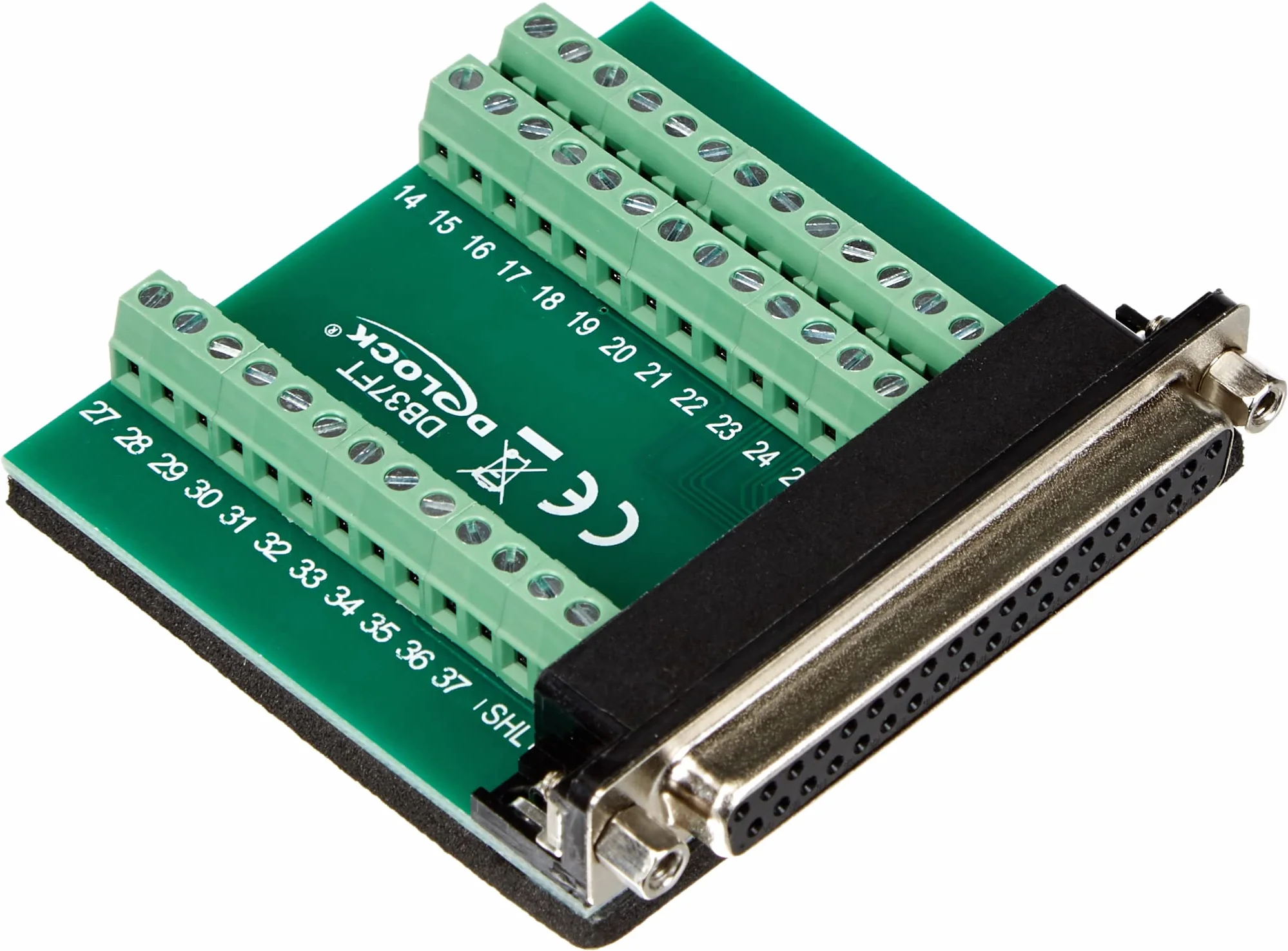DeLock 65319 - Adaptador de Puerto Paralelo (D-Sub 37 Pin - 39 Pin Terminal Block), Verde