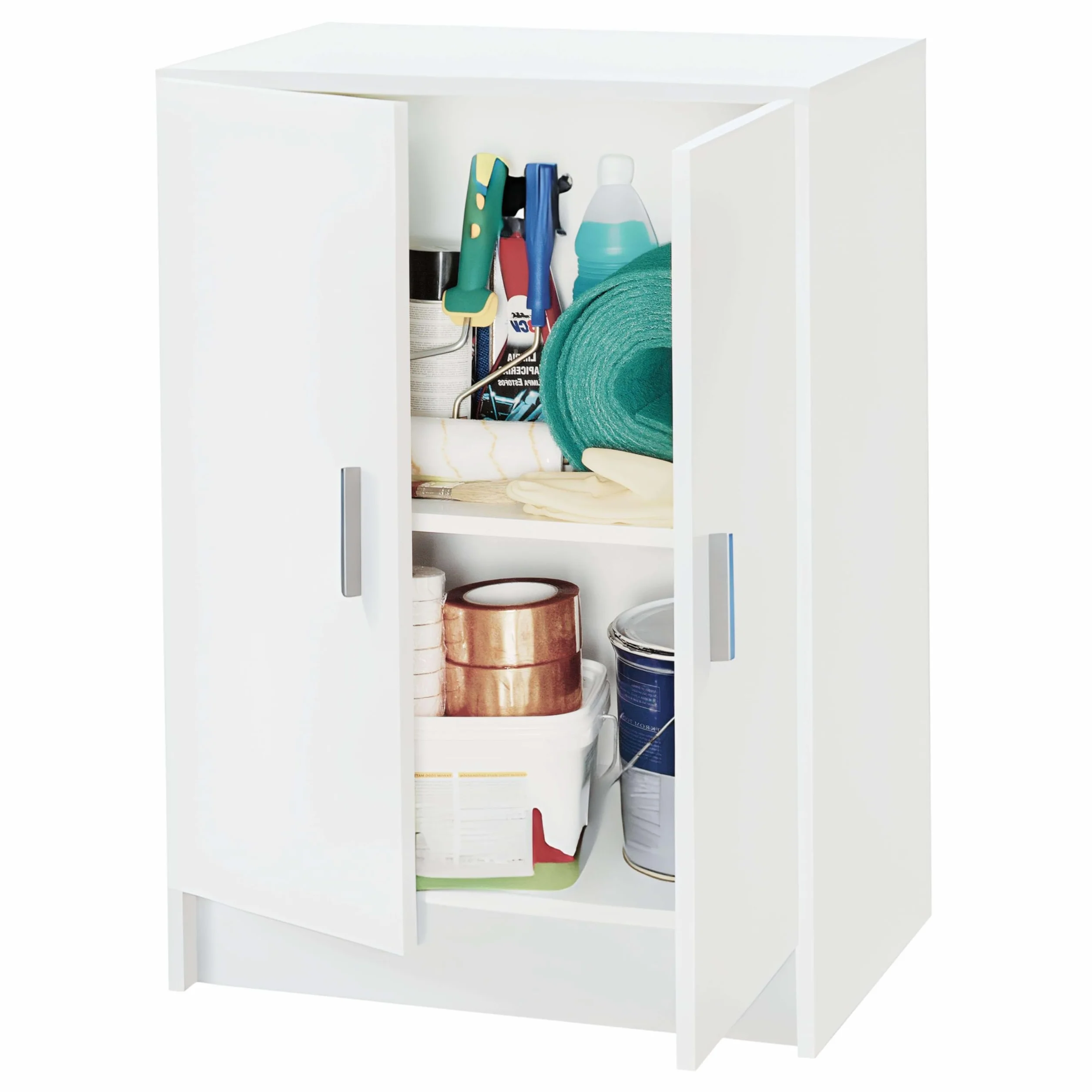 Habitdesign Armario Multiusos Bajo 2 Puertas Blanco Mate 80x59x37 cm