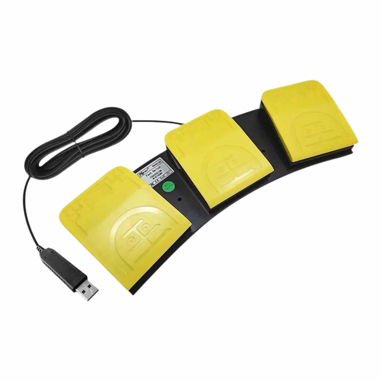 Milageto Pedal de Pie USB con 3 Teclas Interruptor Controlador Periférico con Botones Programables para Atajos de Teclado Y Ratón PP Resistente Adecuado para J, Amarillo