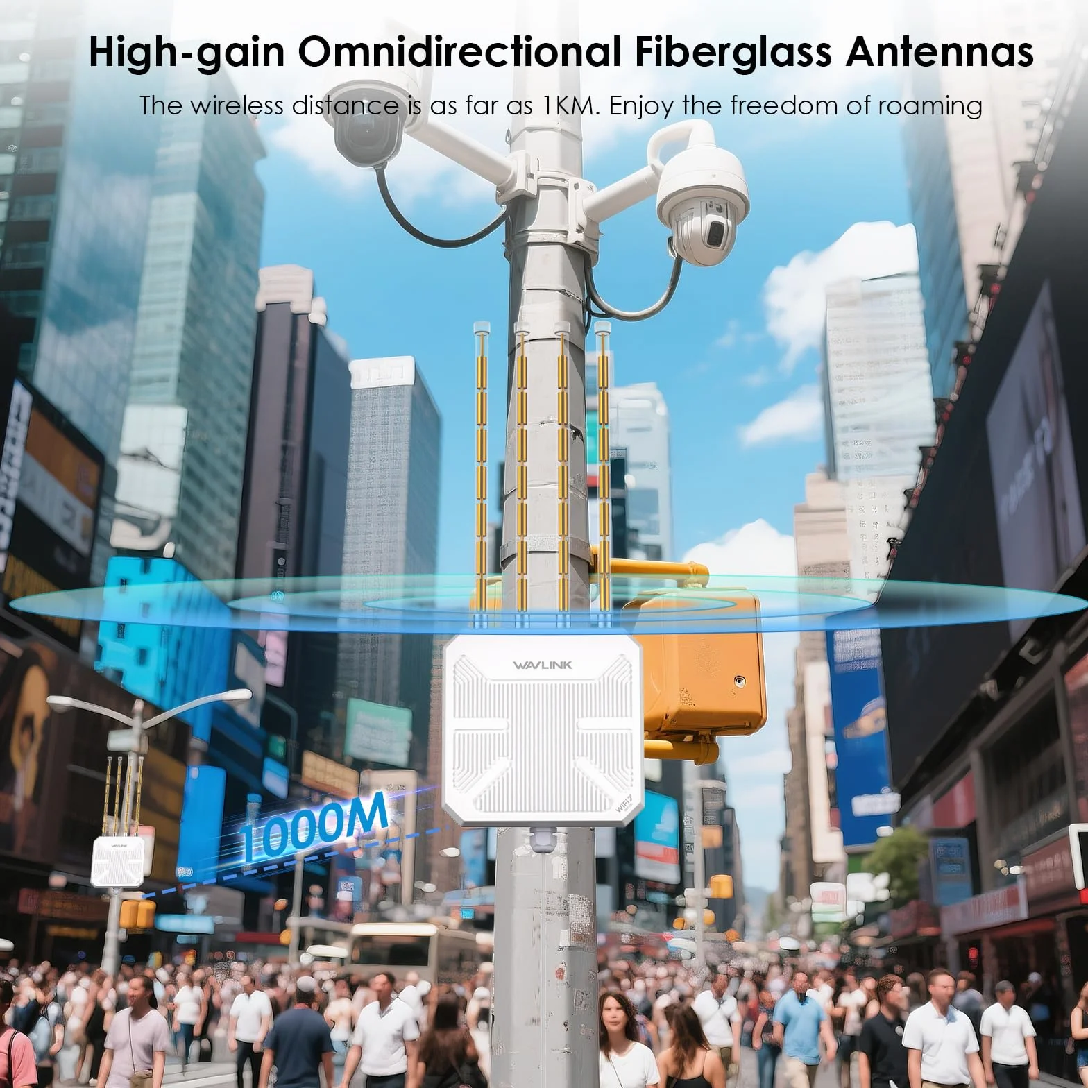 Router WiFi 7 WAVLINK Exterior BE5100 Mesh, Repetidor, Punto de Acceso, IP67 Impermeable, Protección Antirrayos 4KV, PoE Activo/Pasivo, Antenas 8dBi, Largo Alcance para Zonas Rurales y Empresas