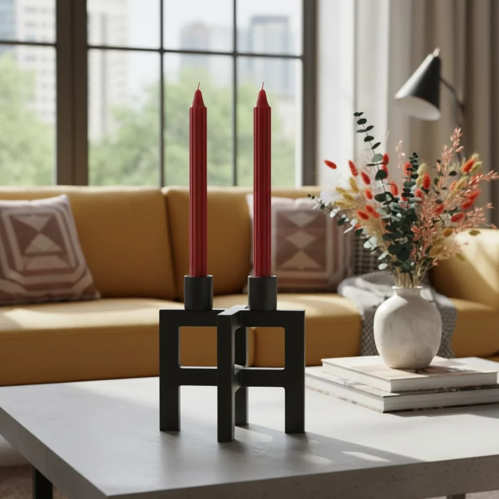 Cereria di Giorgio Risthò Velas dóricas candelabro cera burdeos 2,2x25 cm