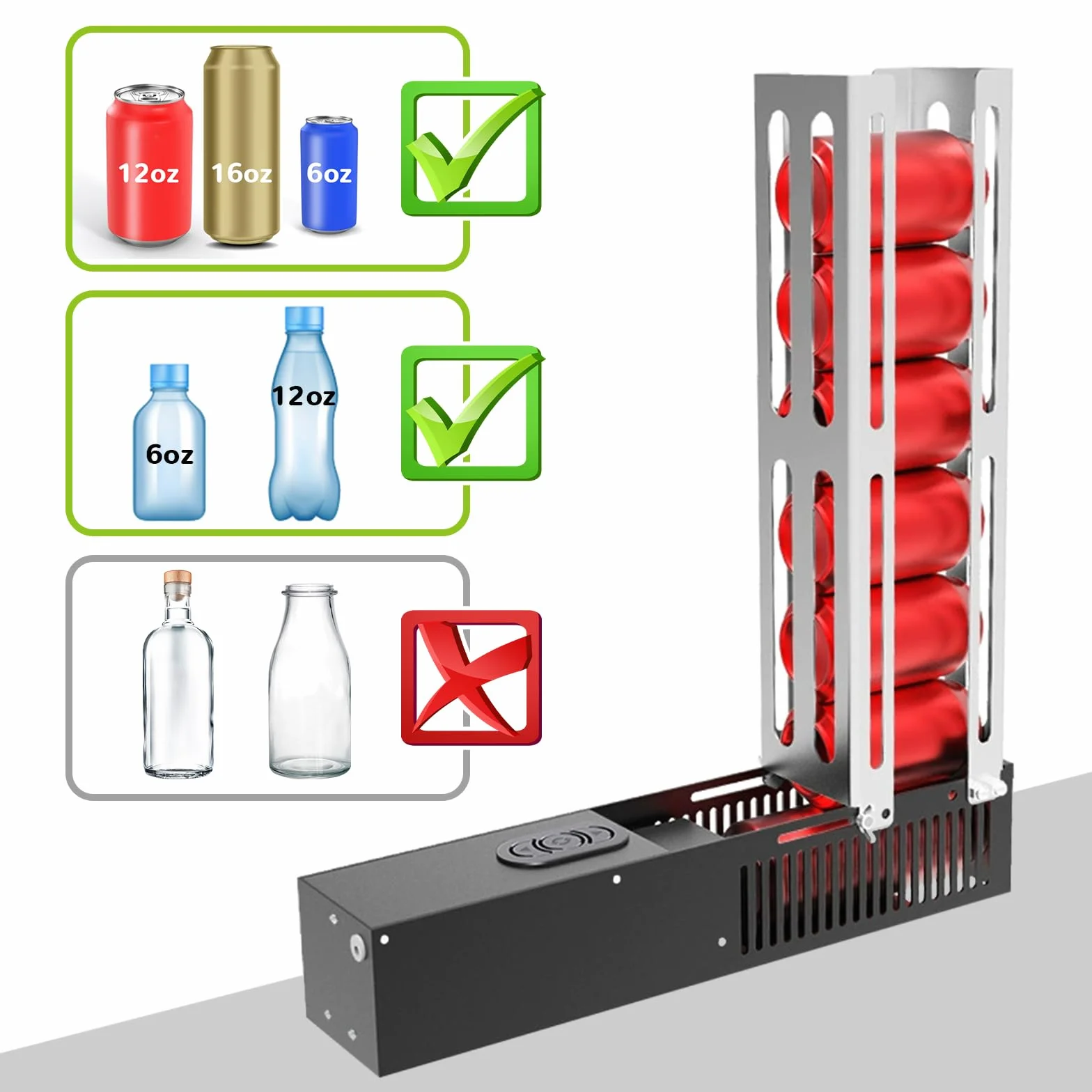 JAOGAUS Trituradora de Latas Eléctrica 6-18 oz Automática y Manual Reciclaje Aluminio