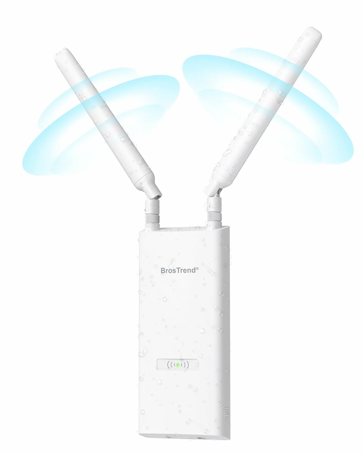 BrosTrend AC1200 Repetidor WiFi Exterior Largo Alcance Potente, Gigabit Amplificador Señal WiFi Exterior IP65 Outdoor, Doble Banda 5GHz 867Mbps + 2.4GHz 300Mbps, 802.3af PoE, con Inyector PoE Pasivo