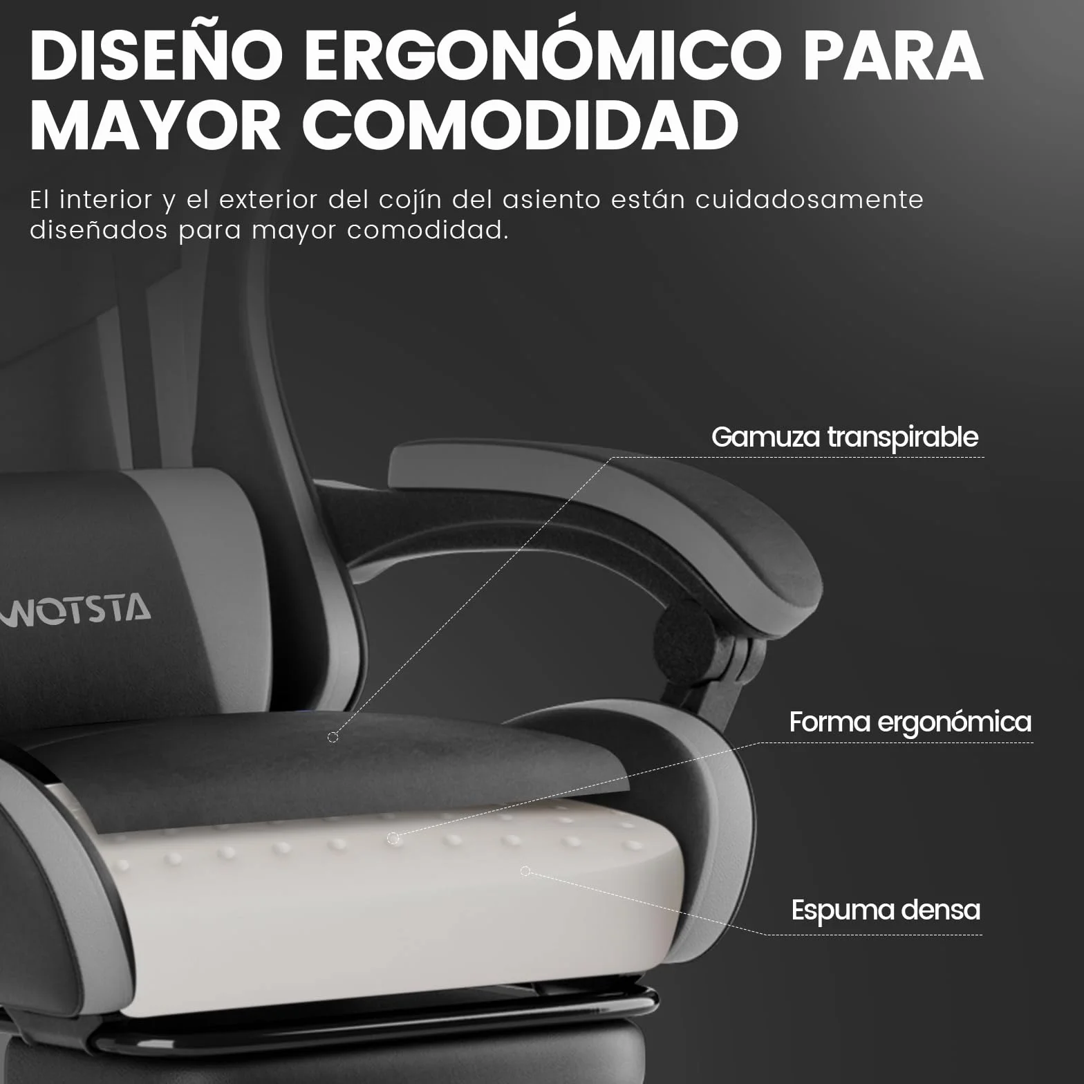 Silla Gaming Ergonómica con Reposapiés, Altura Regulable, Respaldo Abatible, Masaje, Reposacabezas, 120 kg