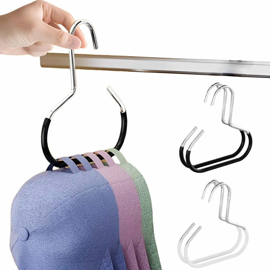 Colgador Gorras, Soportes para Sombreros, Organizador Gorras y Almacenaje, Organizador de Sombreros Multiusos, Adecuado para Sombreros, Bufandas, Corbatas (4 Piezas, Blanco y Negro)