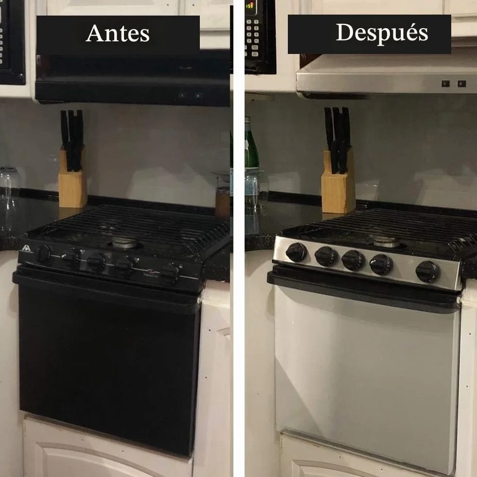 Livelynine Vinilos Acero Inoxidable Neveras Cocina Frigorifico Lavavajillas Protector Pared Antisalpicaduras 40CMX2M