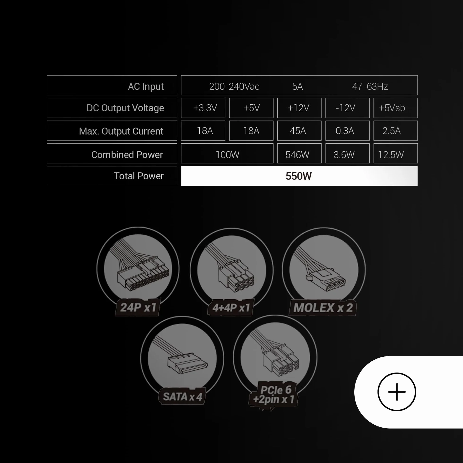 Mars Gaming MPB550SI, Fuente Alimentación ATX 550W, 7 Años Garantía, 80Plus Bronze 230V, 90% Eficiencia, Ventilador SI Extreme Silence, Tecnologías AI2-RPM,Condensadores Japoneses, Negro