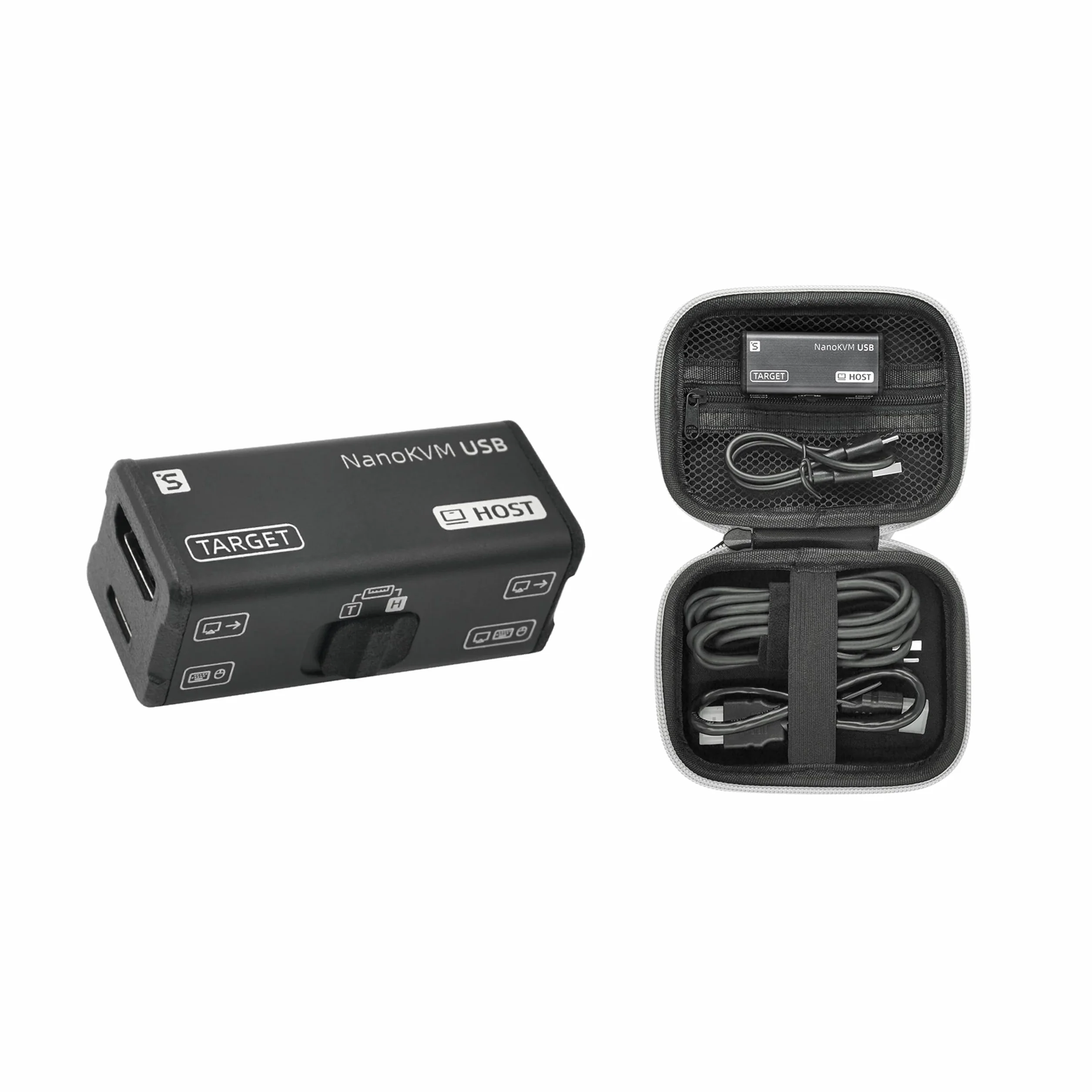 Sipeed NanoKVM-USB - Juego de mantenimiento de servidores, colaboración multidispositivo, KVM USB 4K de bolsillo para SBC, conmutador USB A, captura de vídeo 1080P, HDMI 4K en y salida de bucle (Kit1