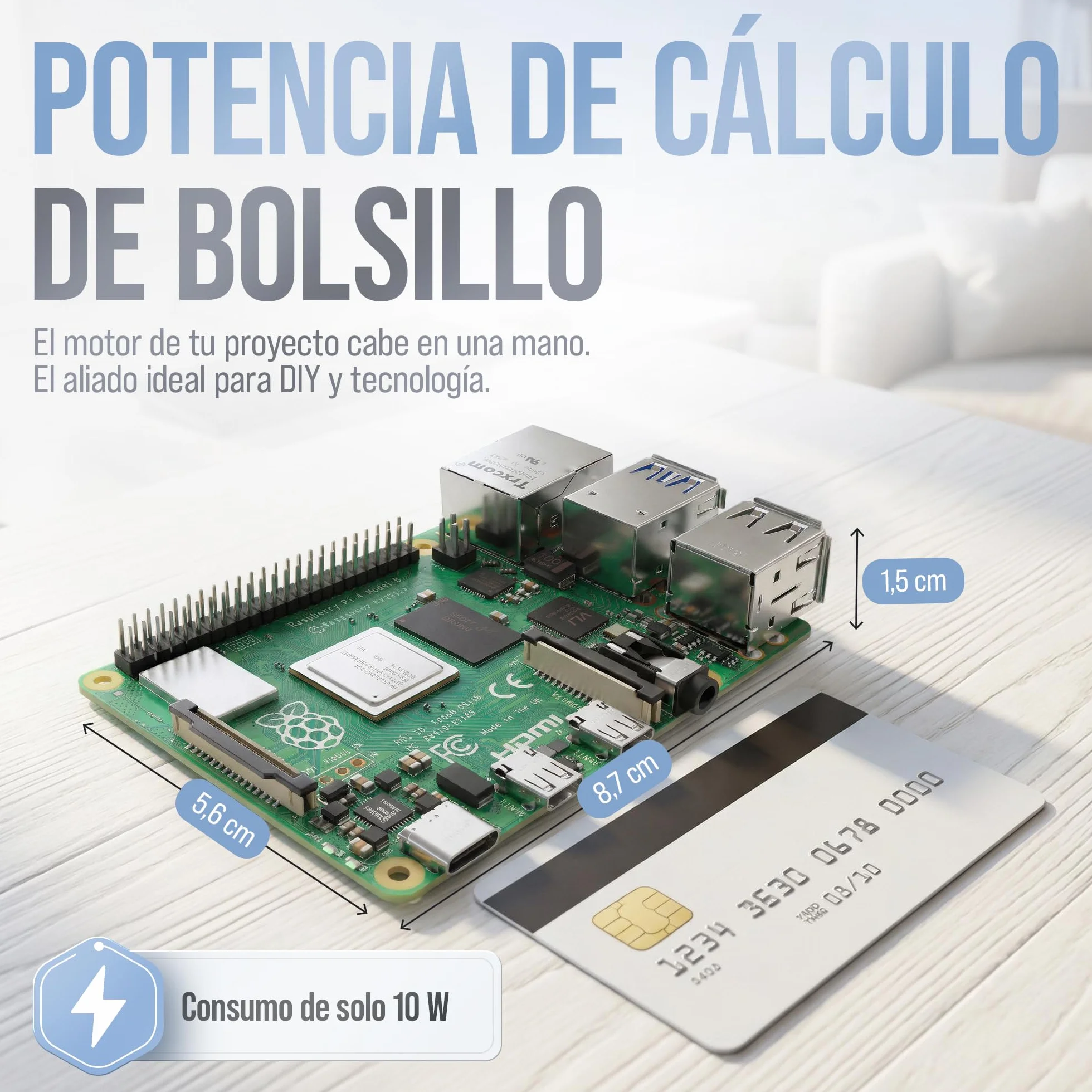 db-tronic Raspberry Pi 4 4 GB Starter Kit | Edición Negra 64 GB | Alimentación 15 W | Carcasa | Micro HDMI 4K | Disipadores | Lector USB | Ideal para Home Assistant y el Smart Home
