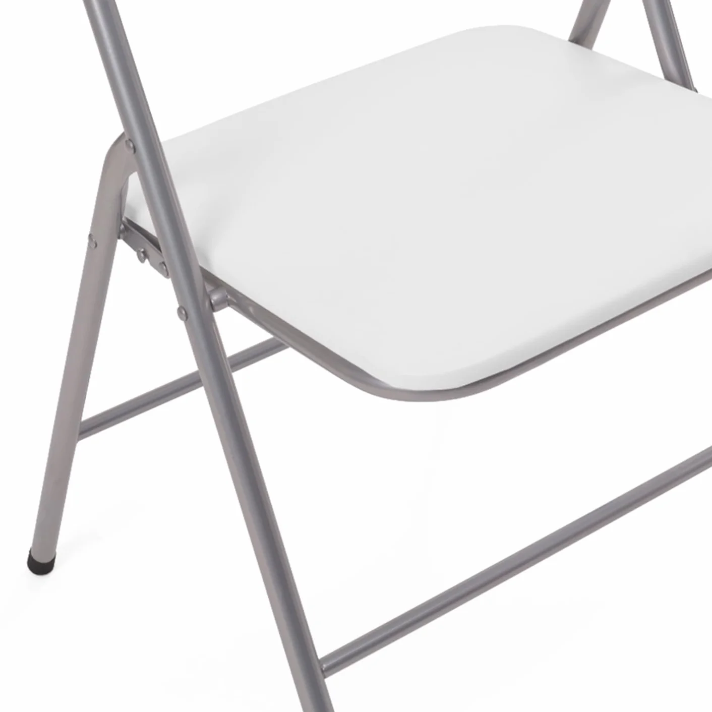KITY Juego de 6 sillas plegables blancas de PU