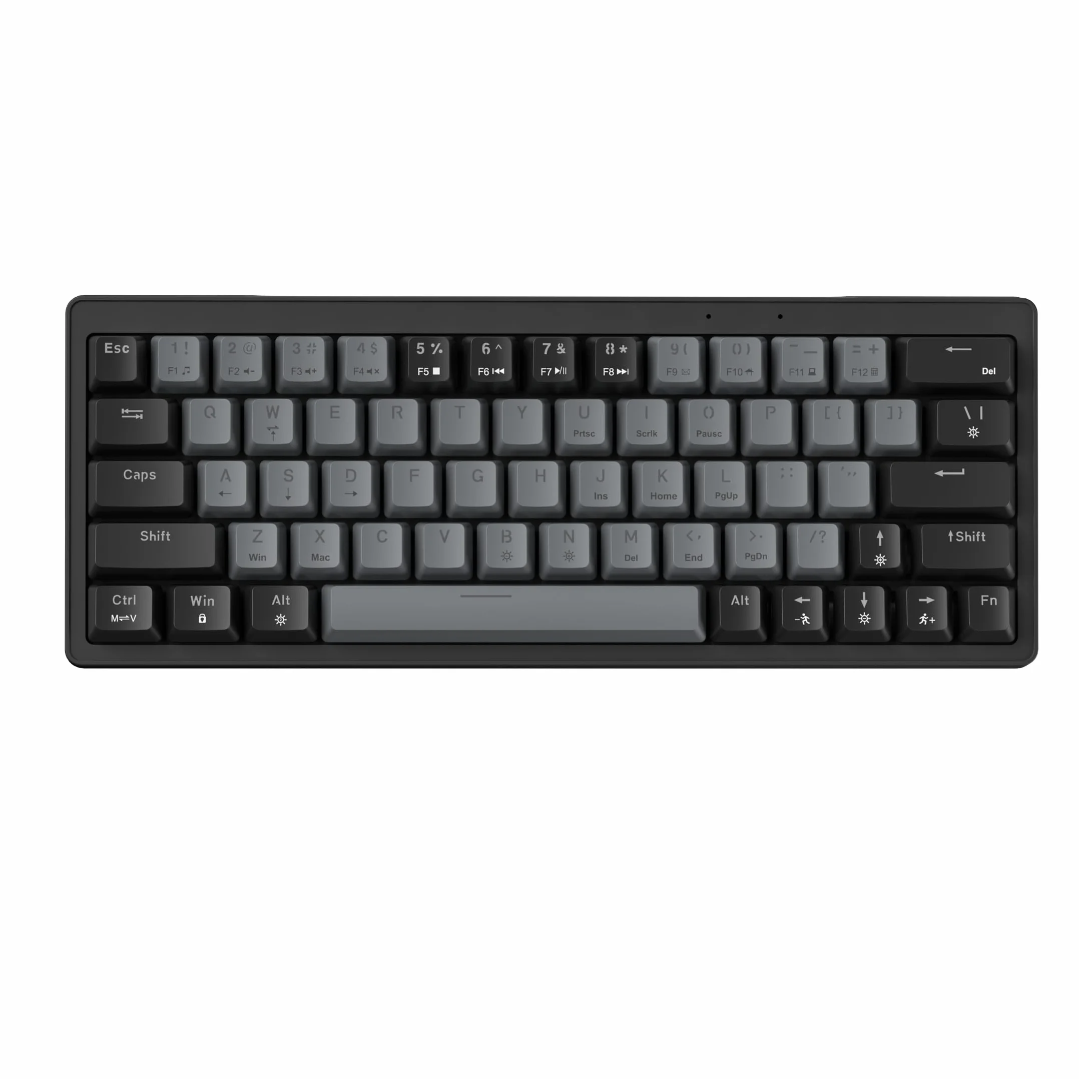 abucow 60% teclado mecánico para juegos, teclado compacto con cable con interruptores marrones, retroiluminación RGB, anti-ghosting, sin conflictos 63 teclas intercambiables (negro-gris)
