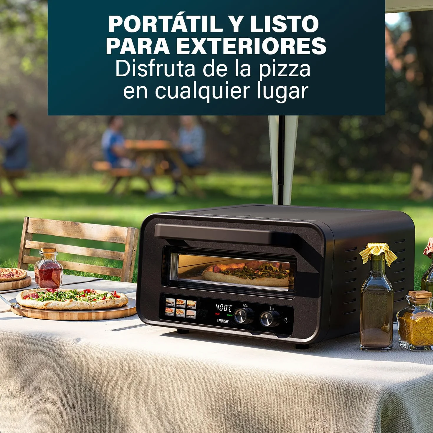 Princess Horno para Pizza Pro Max 15L 400°C 2100W Control Digital Piedra y Pala Incluidas