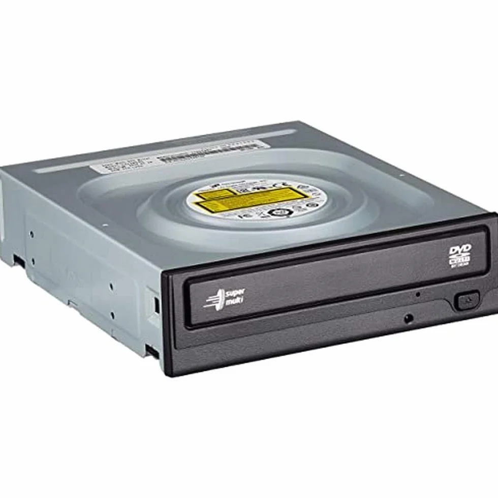 Hitachi-LG GH24 Internal DVD Drive, DVD-RW CD-RW ROM Rewriter for Laptop/Desktop PC, Windows 10 Compatible, M-Disc Support, 24x Write Speed (Bare Drive) - Black