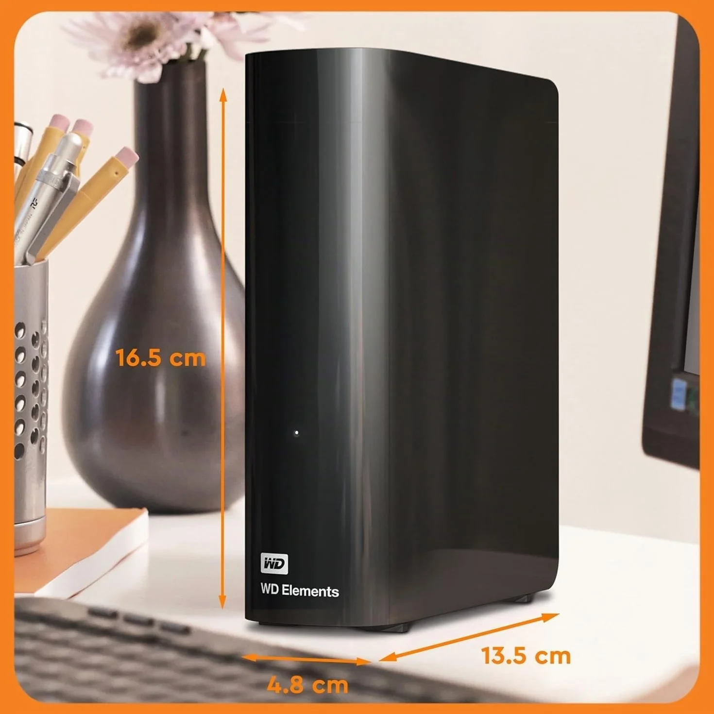 WD Elements 10 TB Disco duro externo de escritorio, Compatibilidad USB 3.0, Plug-and-Play solución para un fácil almacenamiento adicional de tus fotos, música, vídeos y archivos importantes.