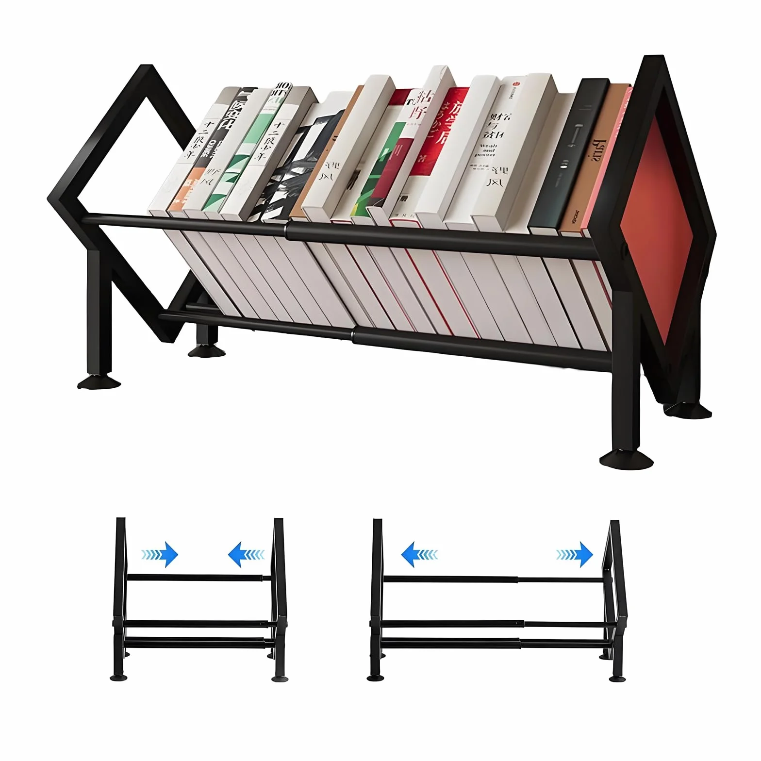 Estantería Escritorio Librería Retráctil Metálica Organizador Libros Salva Espacio