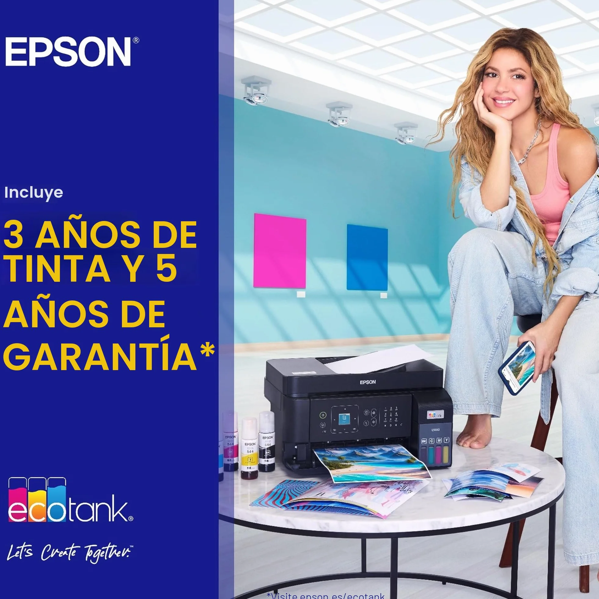 Impresora multifunción EcoTank ET-15000 A3+ con depósito de Tinta, conexión Wi-Fi y Tinta incluida para hasta 3 años.