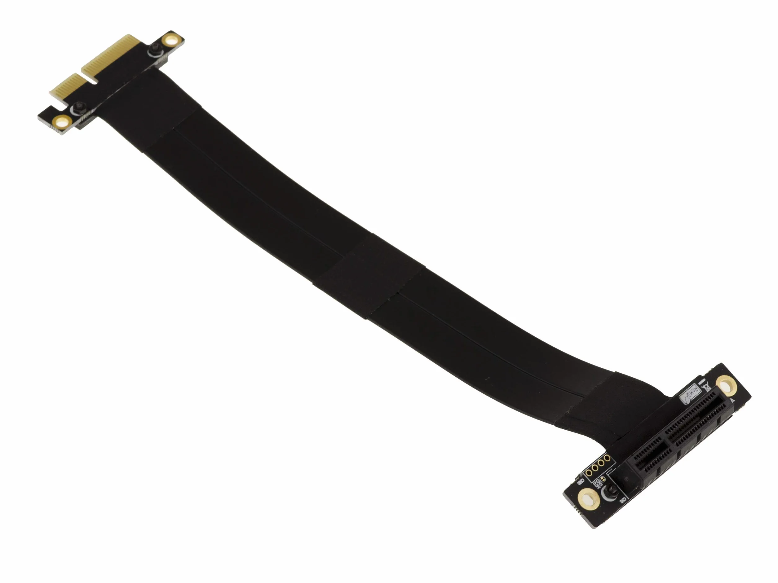 KALEA-INFORMATIQUE Elevador de expansión para Puerto PCI Express x4 a Puerto PCIe x4 con Cable Plano Flexible apantallado Compatible con PCIe 3.0. Longitud Total 23 cm. Longitud Total 23 cm