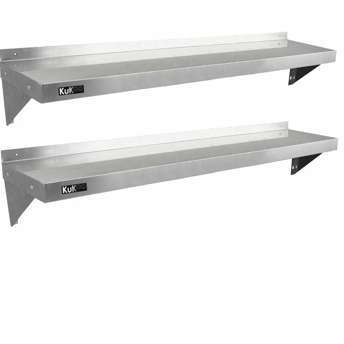 KuKoo Estantes de Pared 150cm x 30cm de Acero Inoxidable para Cocina, Bar y Restaurante