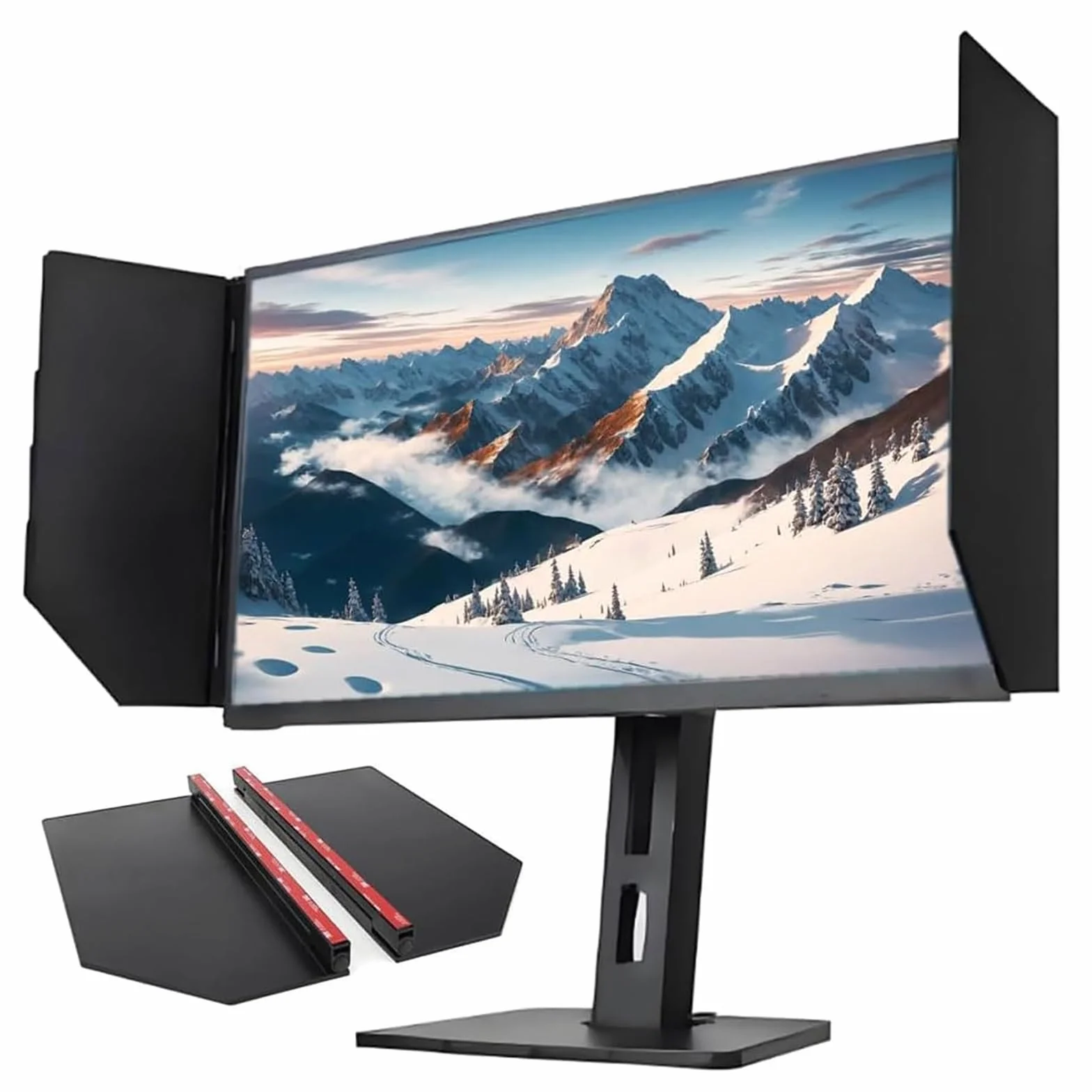 Mostrar El Monitor del Monitor Sunshade, Shade De Sol En La Computadora Portátil Anti-Glare, 24-27 Pulgadas Ajustables, Soporte De Ajuste De Ángulo De 180 °, Protege Los Ojos, La Capacidad