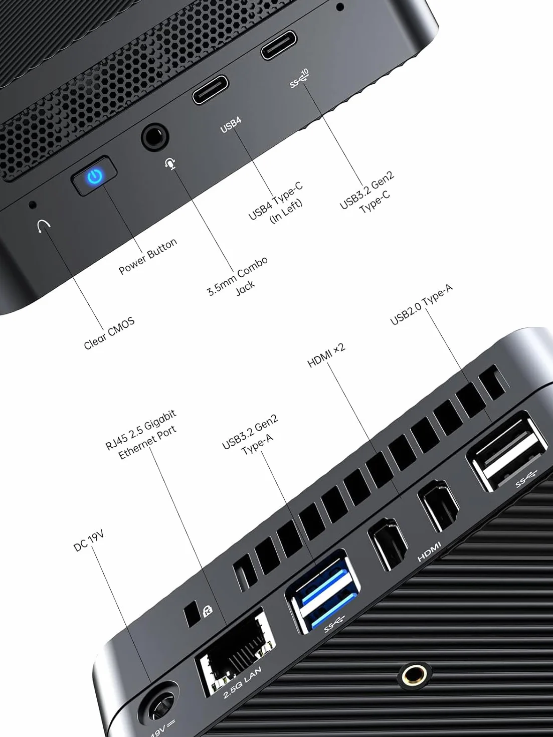 MINISFORUM Venus Series UM773 Lite Mini PC, AMD Ryzen 7 7735HS 8C/16T hasta 4,75 GHz y AMD Radeon 680M (frecuencia gráfica 2200 MHz), 32GB DDR5/1TB SSD, Puerto HDMI×2/USB4, RJ45 2.5G LAN, USB3.2×2
