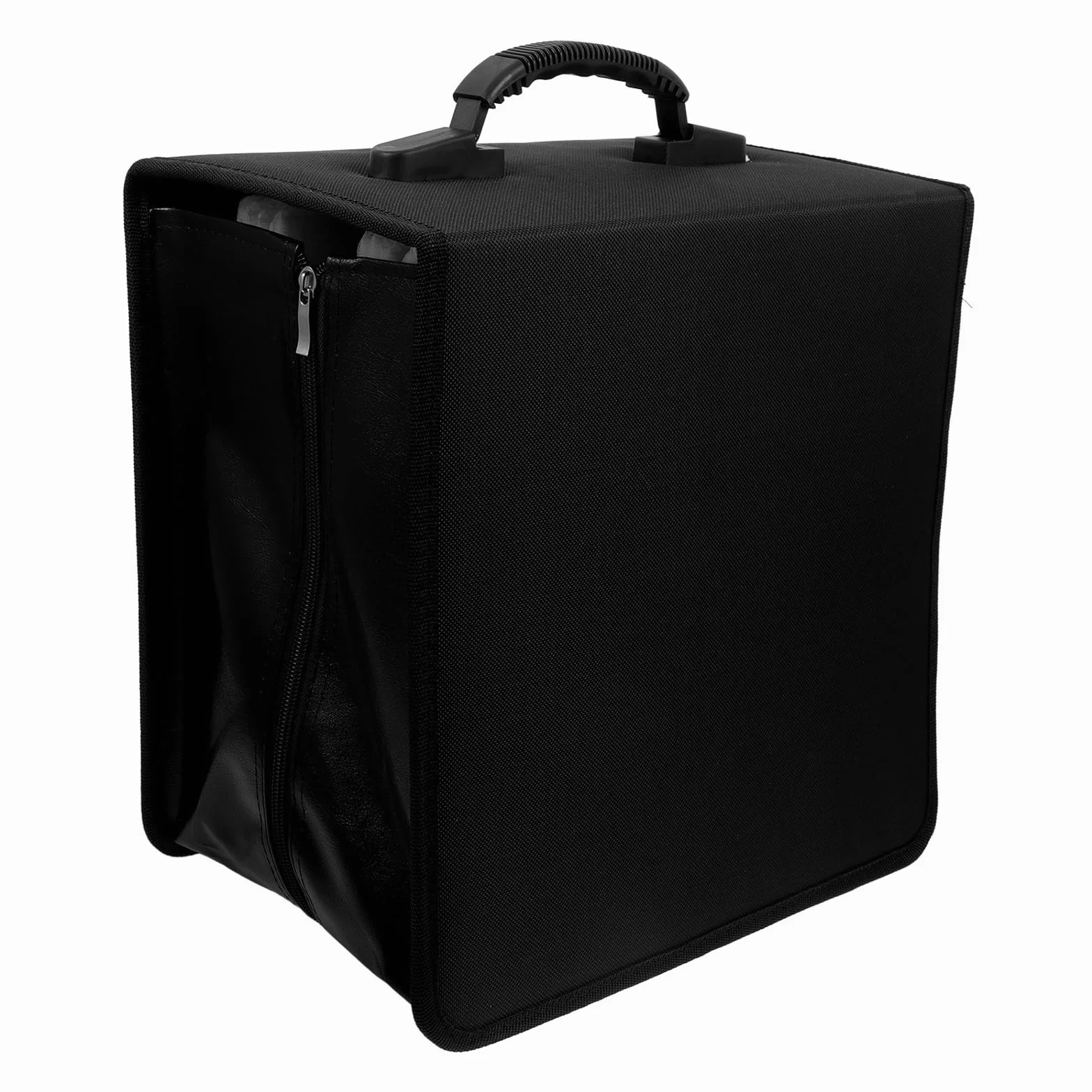 PartyKindom Bolsa para CD de 500 Discos en Pu Negro con Asa Portátil y Diseño Elegante para Almacenamiento y Protección en Casa y Viajes