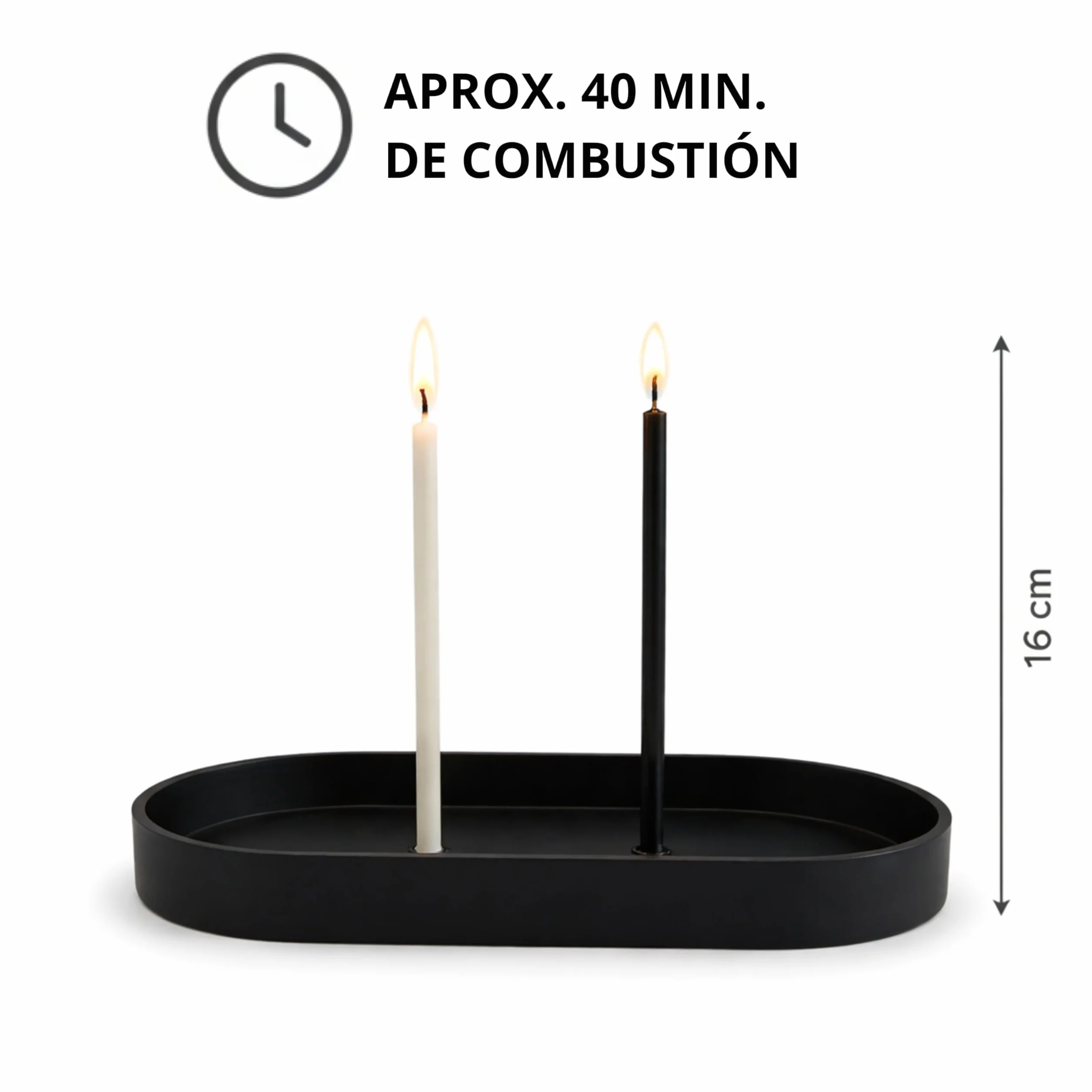 Velas Finas Blancas de Cera de Abeja Natural 16 cm x 0,5 cm CanBee Sin Humo 40 Min