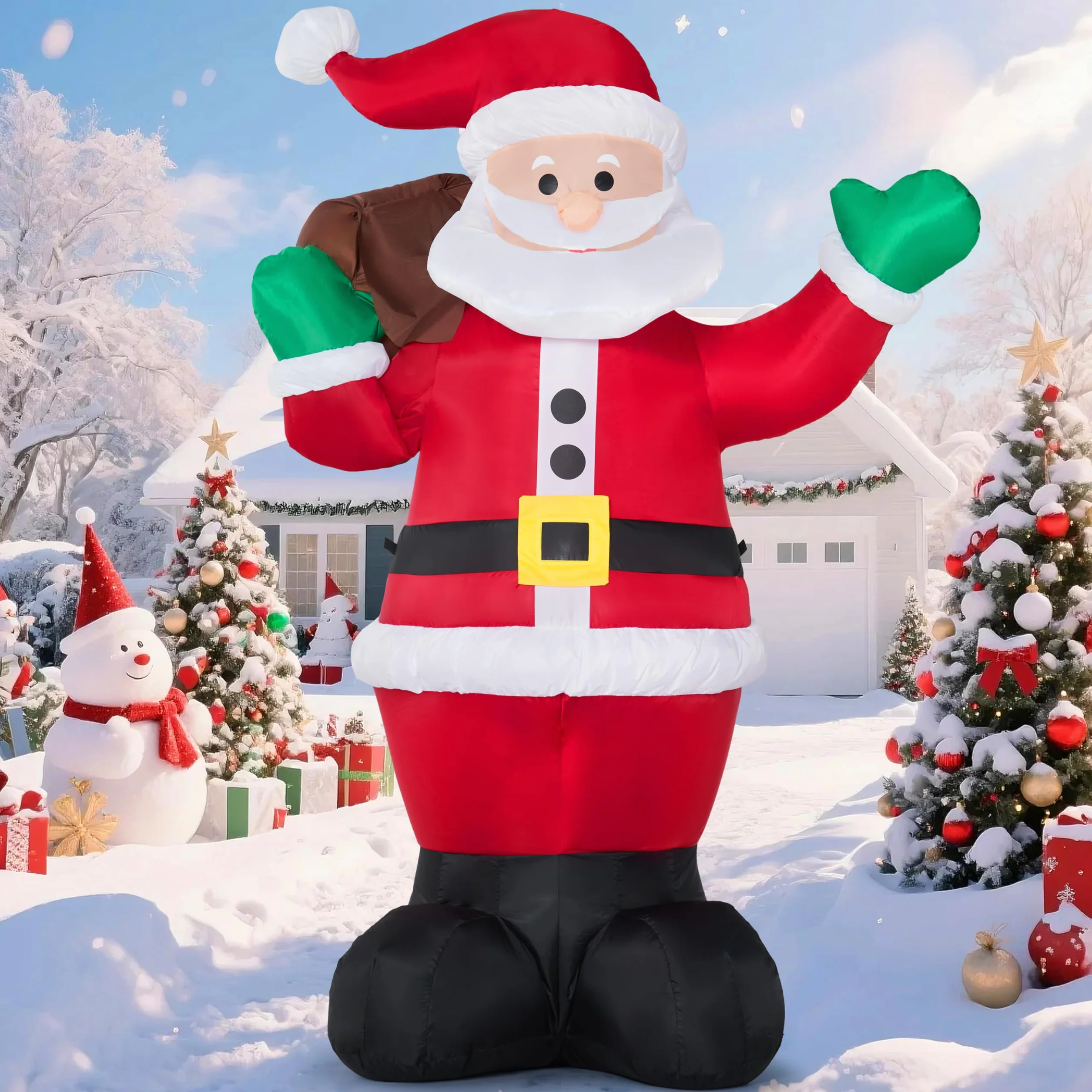 Joiedomi Papá Noel gigante hinchable 1,8 m con luces LED para decorar jardín Navidad