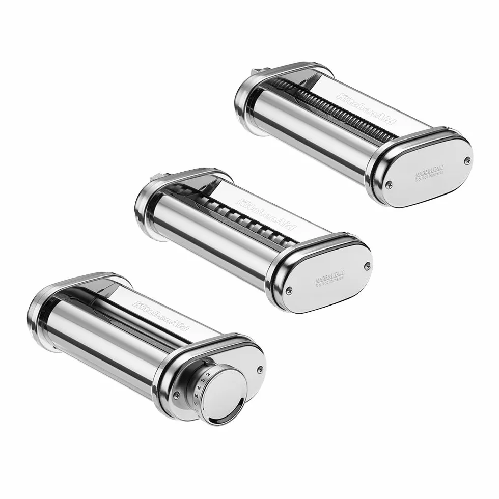 KitchenAid 5KSMPRA Juego de Cortadores y Rodillo para Pasta de 3 Piezas