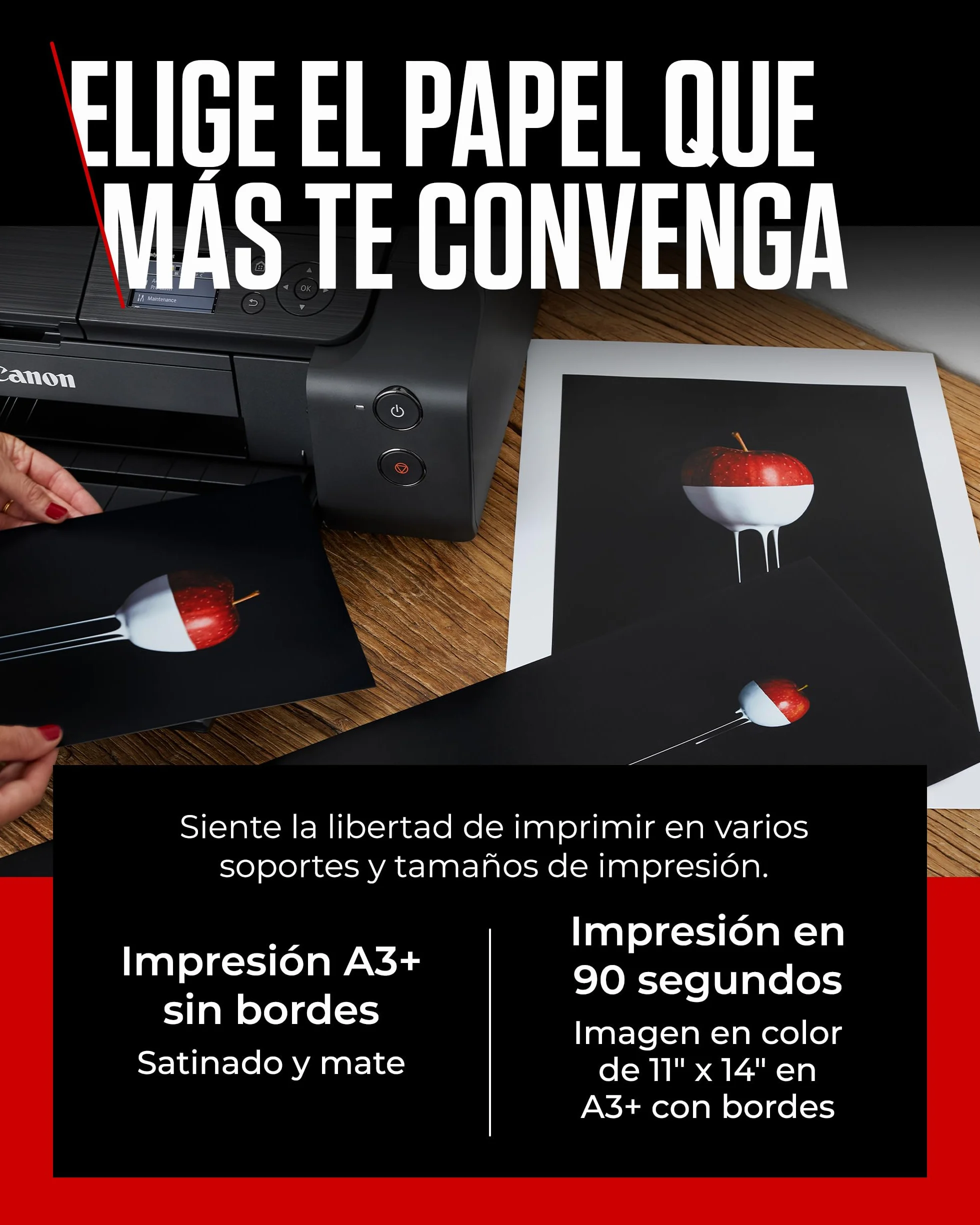 Canon Pixma PRO-200S Impresora Fotográfica Profesional, Sistema de Inyección de Tinta, A3+, WiFi, 8 Cartuchos de Tinta, Impresión Sin Bordes, Impresión de Alta Velocidad, Negro