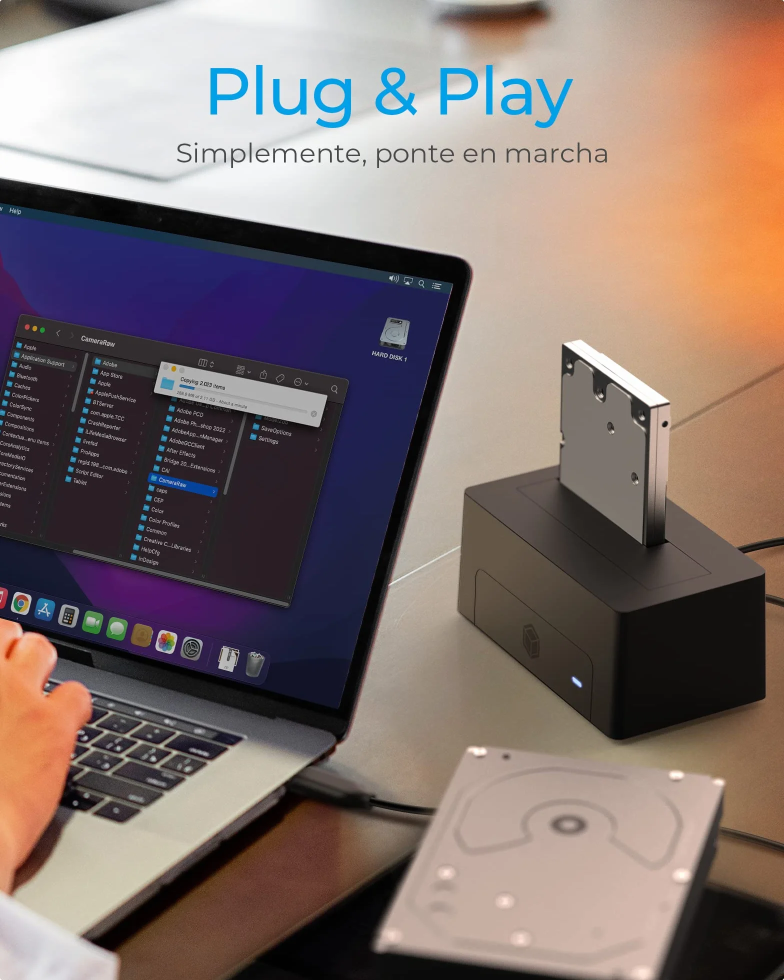 Icy Box HDD / Hard Drive Docking Station USB 3.0 para SATA 2.5" & 3.5", Estación de Clonación y Lector de Disco Duro, Adaptador, Externo, Negro, IB-1121-U3