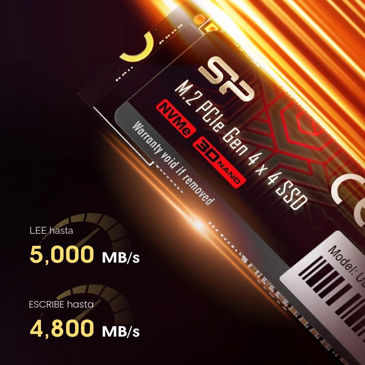 Silicon Power 1TB UD90 NVMe 4.0 Gen4 PCIe M.2 SSD R/W up to 5,000/4,800 MB/s (SP01KGBP44UD9005)