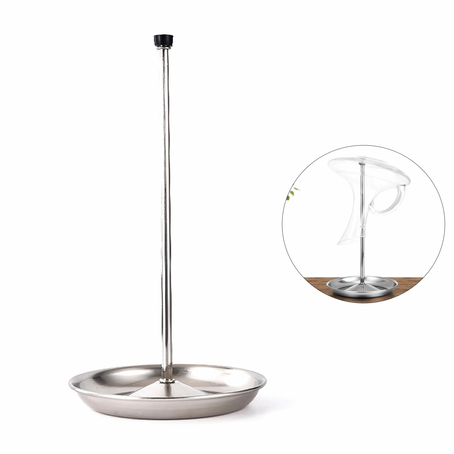 Soporte Secado Decantador Vino Acero Inoxidable 32 cm