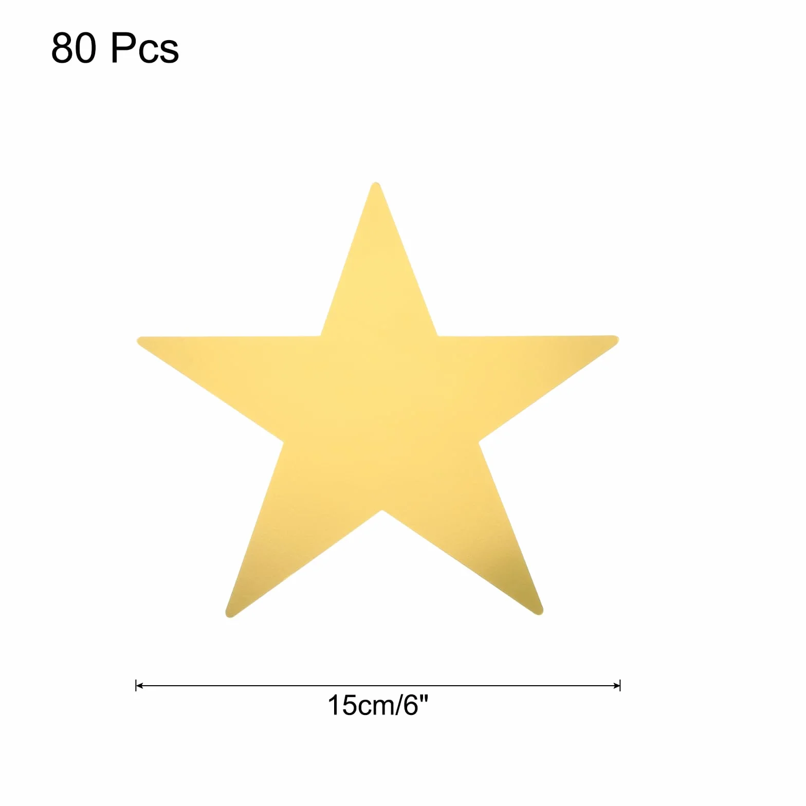 QUARKZMAN 80 Piezas Recortes de Estrellas Doradas Doble Cara de Papel Decoración de Estrellas de Cartón, 6 Pulgadas
