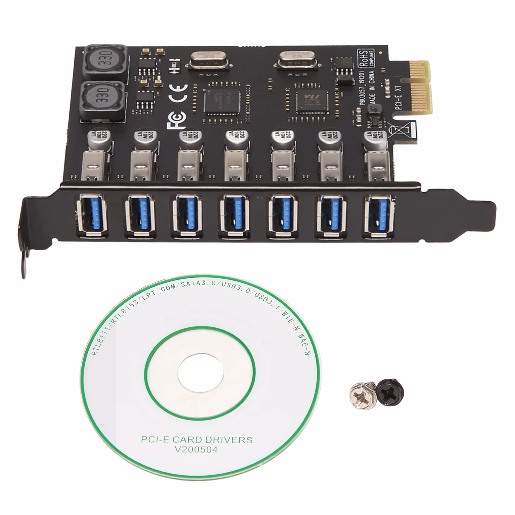 Adaptador de Tarjeta de Expansión USB 3.0 PCI-E Con 7 Puertos - Controlador Externo Extensor Para Escritorio