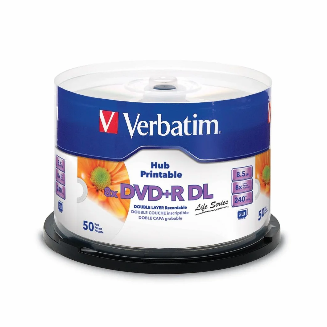 Verbatim DVD Doble Capa DVD+R DL 8.5 GB / 240 min 8x, Full printable White No ID, 50 piezas en caja