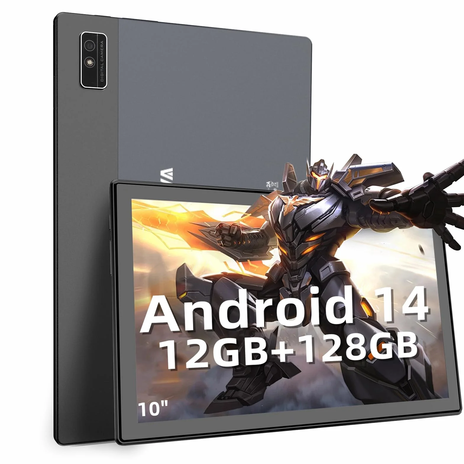 EagleSoar 2025 Última Tableta Android 14, Tablet 10 Pulgadas 12GB ROM+128GB RAM (Expansión de 1TB), Tablet con Procesador Octa-Core, 10000mAh, Doble Banda 2.4/5G WiFi, 1280x800 FHD IPS-Gris