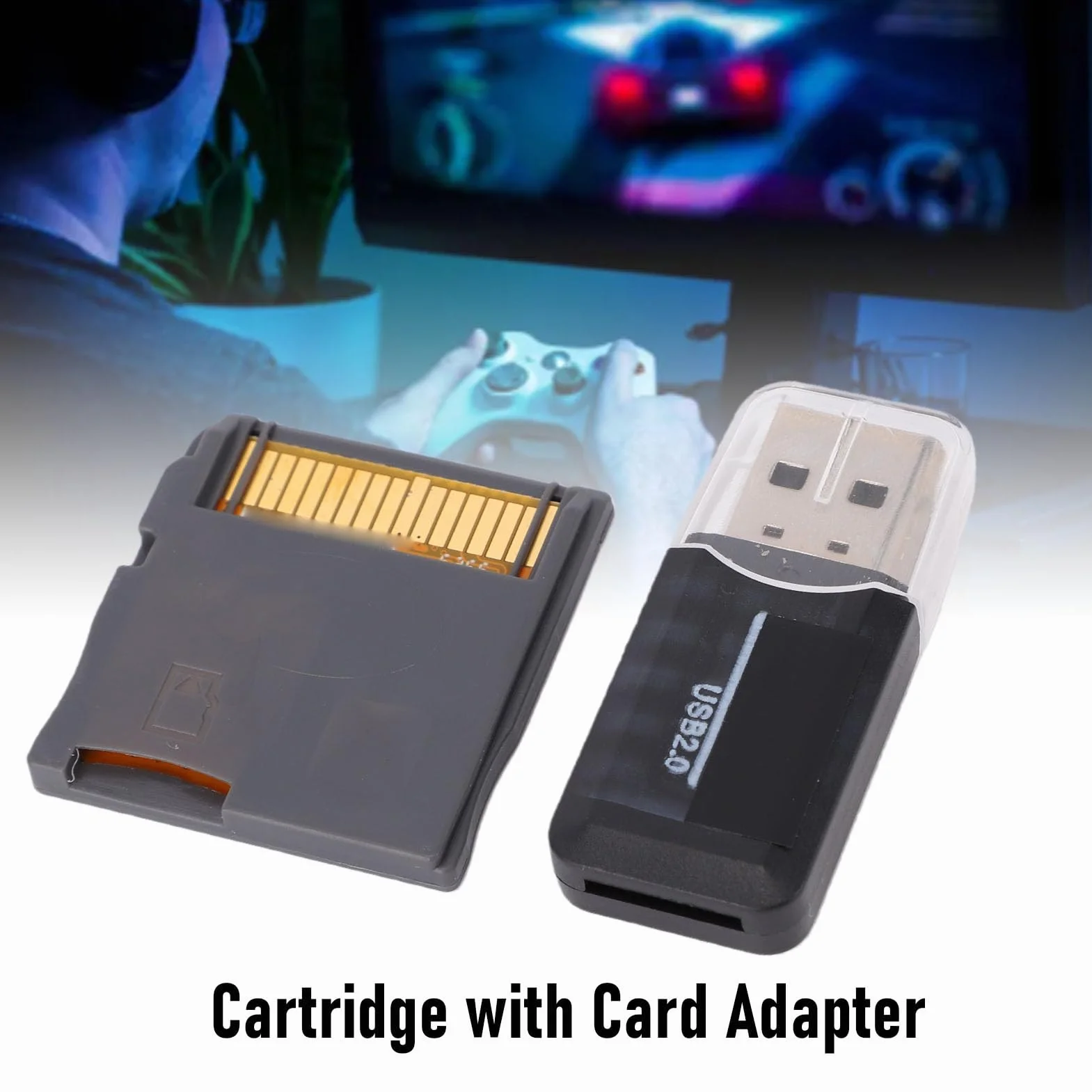 Cartucho R4 SDHC Gold Pro 2026 Dual Core Compatible con 2DS 3DS LL MD GB GBC FC PCE, con Adaptador de Tarjeta, Plug and Play (Grey)
