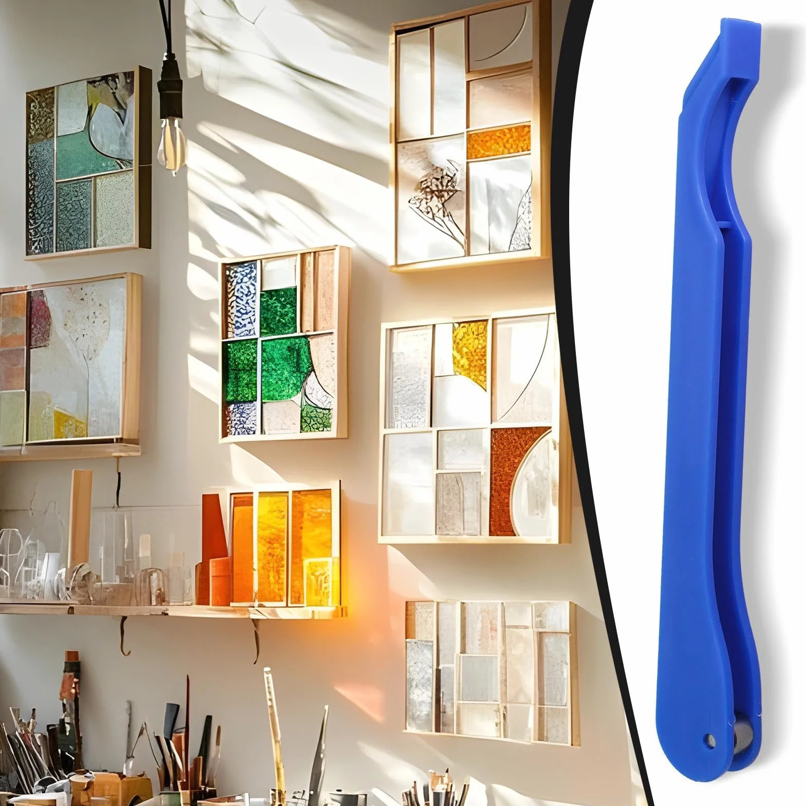 Herramienta de lámina de cobre para vidrieras, papel de aluminio, mango ergonómico, control preciso de presión
