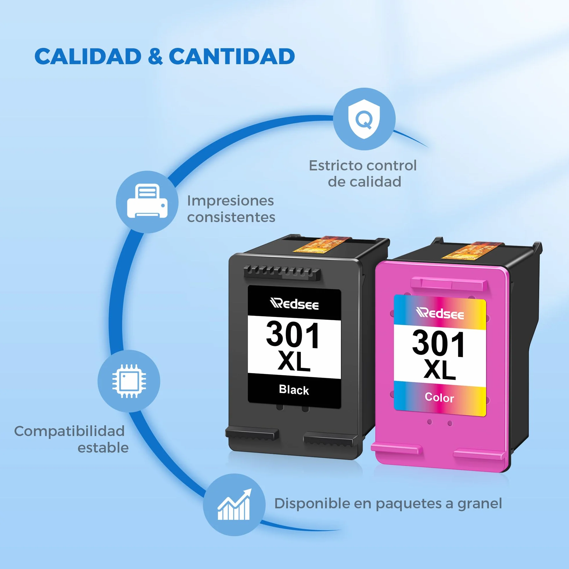 301XL 301 XL Cartuchos de Tinta Remanufacturado para HP 301 Negro y Color Compatible Cartuchos de Tinta 301 para HP Deskjet 2450 1050 3050 Envy 4500 5530 4508 OfficeJet 2620(Negro/Color,2-Pack)