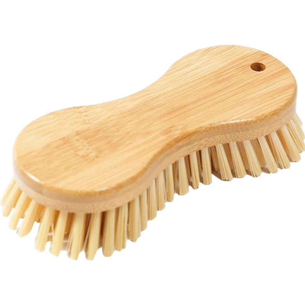 Juego de cepillos de limpieza de madera con cerdas suaves de PET para zapatos, ropa y lavandería
