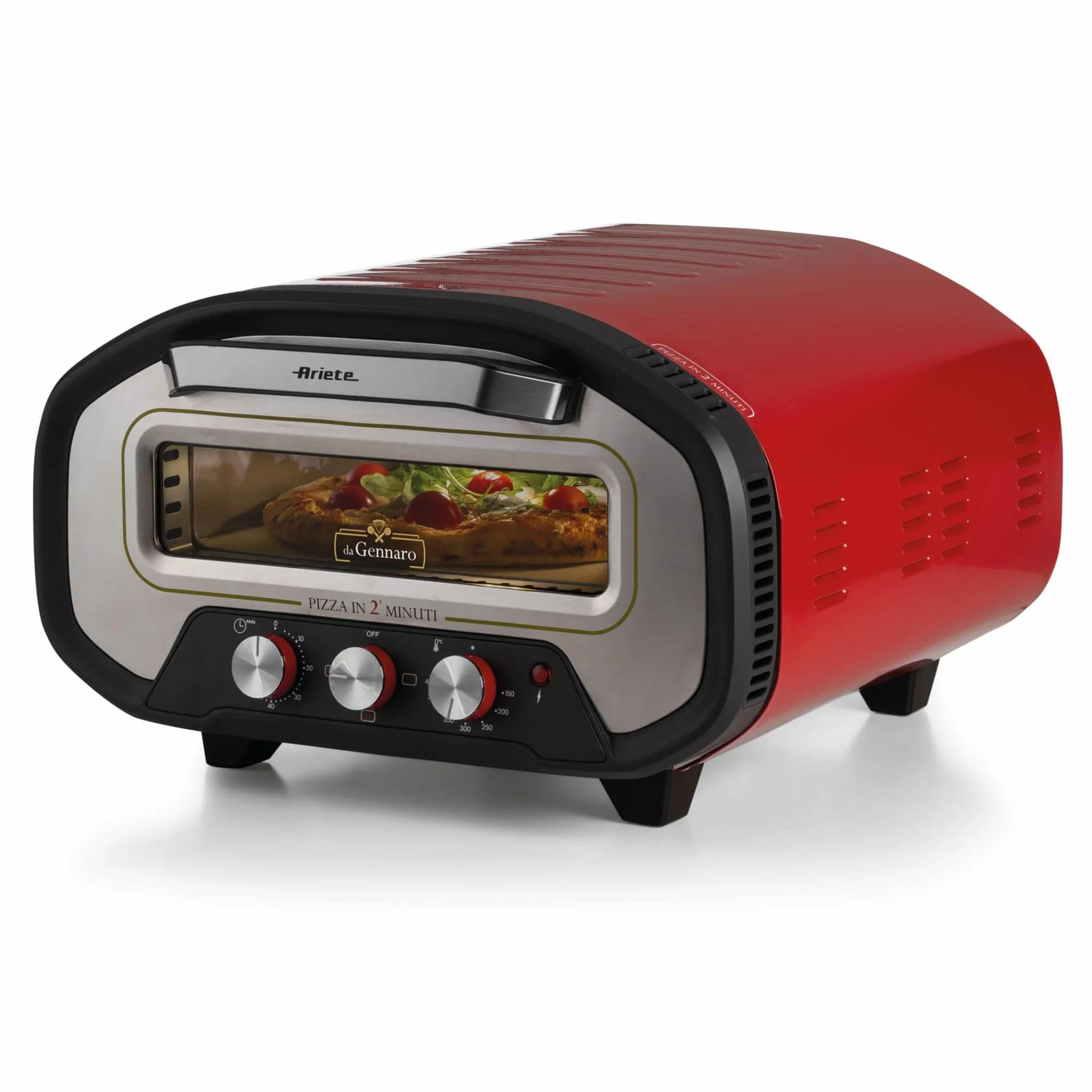 Ariete 3901 Da Gennaro Horno para pizza 2200 W 430 °C piedra refractaria rojo