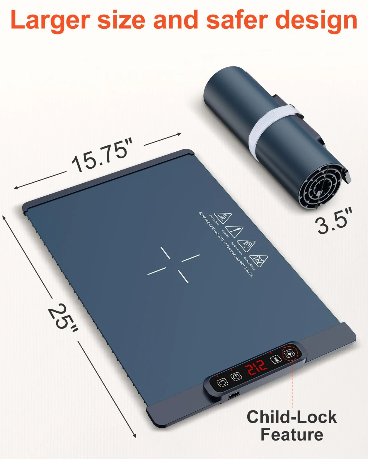 Bandeja de Calentamiento Eléctrico, Placa de Calor de Silicona Plegable, 60-100 ℃, Calefacción de Alimentos, Nano-material