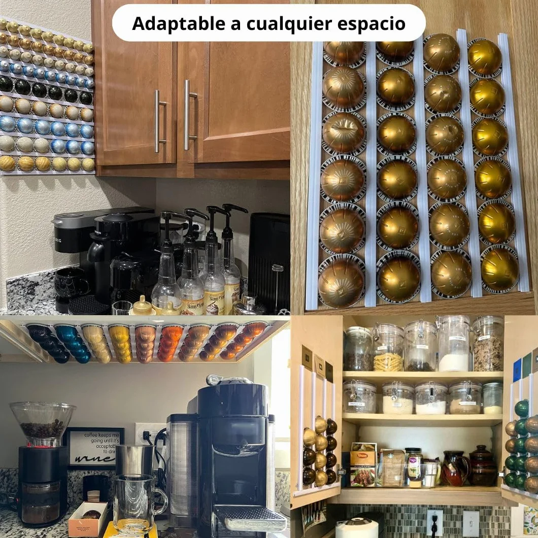 Portacapsulas para Dolce Gusto Krups, Dispensador y Organizador de Cafe, Soporte Capsulas Compatible con Tassimo (6 tiras)