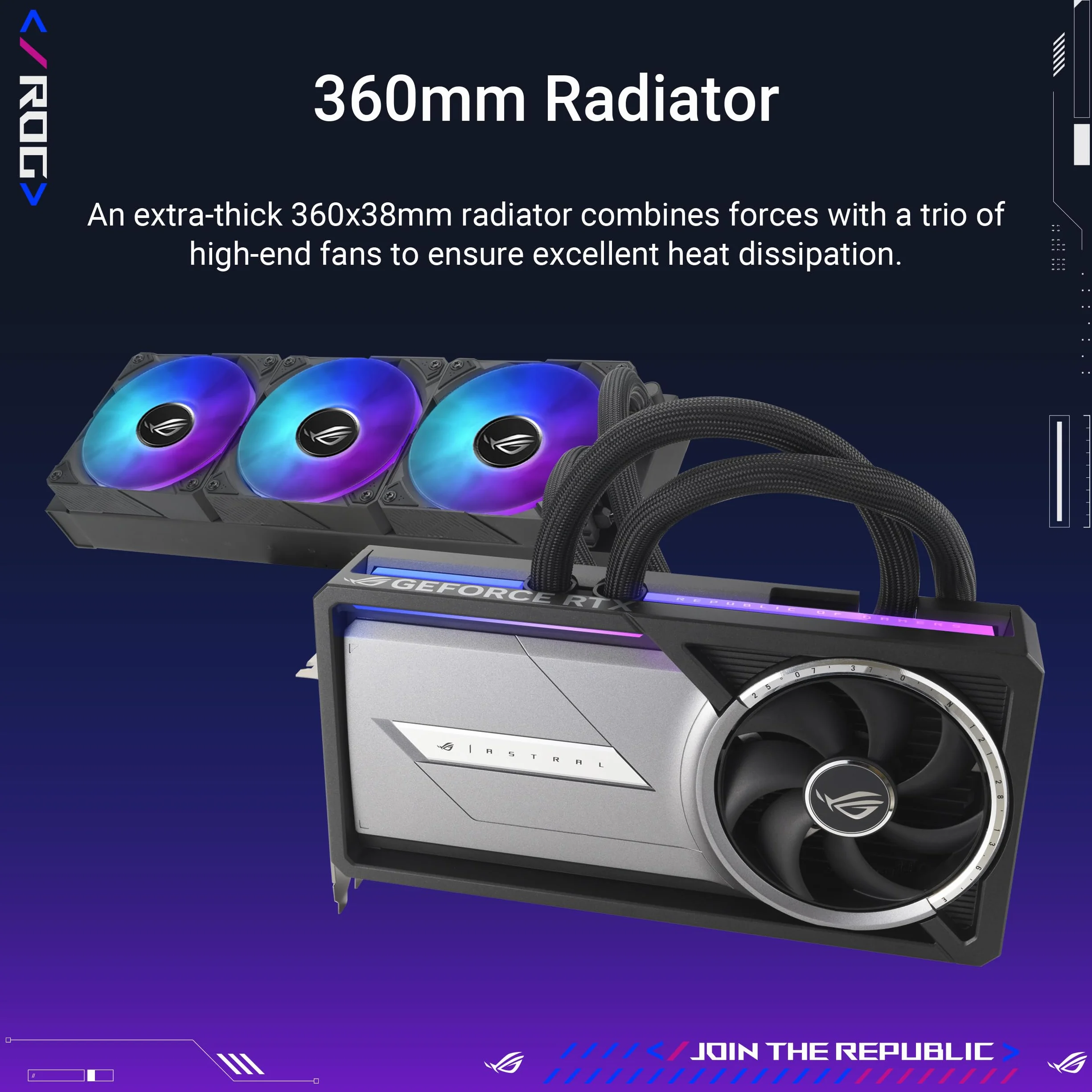 ASUS ROG Astral LC GeForce RTX 5090 OC Edition Tarjeta gráfica Gaming (PCIe 5.0, 32 GB GDDR7, HDMI/DP 2.1, Placa de refrigeración, radiador de 360mm, Ventiladores magnéticos conectables en Cadena)