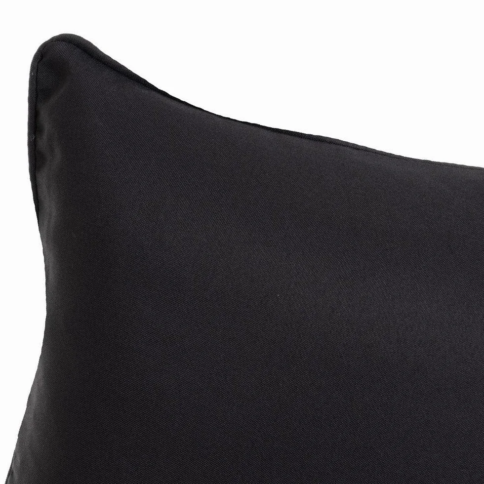 LOLAhome Cojines sofá 50x30 cm Set 2 Negro Loneta Cojín Decorativo Rectangular