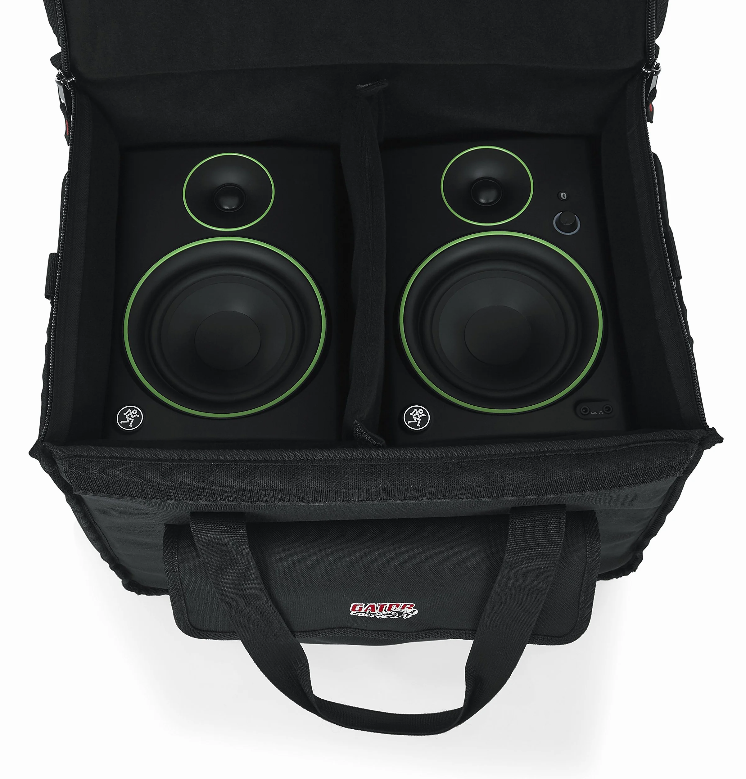 Gator Cases Studio Monitor Tote Bag Tiene capacidad para 2 monitores amplificados de hasta 5" de rango de controladores; se adapta a JBL, Mackie, KRK, y más (G-STUDIOMON1)