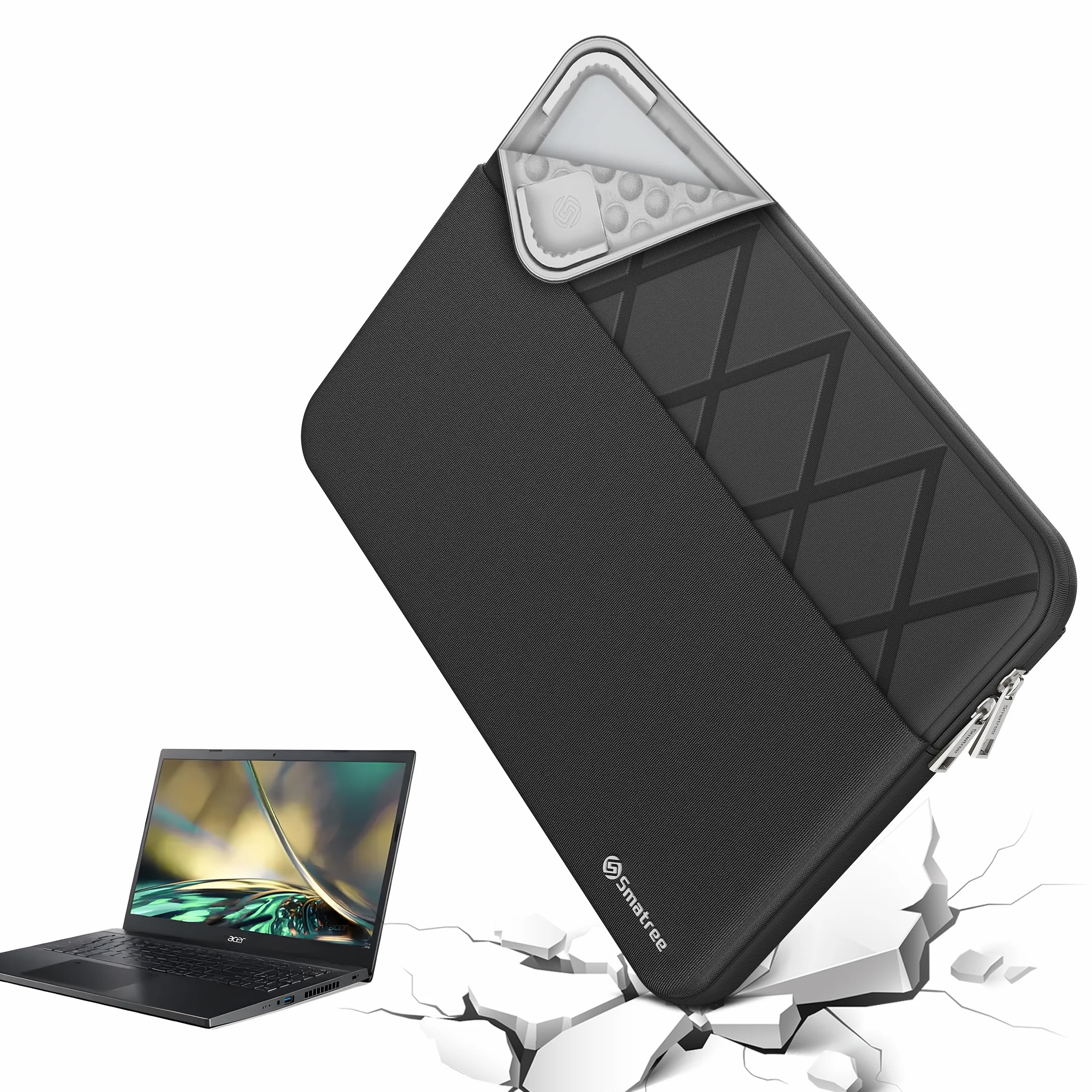 Smatree Funda de portátil para 16 Pulgadas Acer Nitro 16/Nitro V 16, para 17 Pulgadas Acer Predator Triton 17 X Gaming Laptop, Funda Protectora de portátil con Bolsillo para Accesorios (E611)