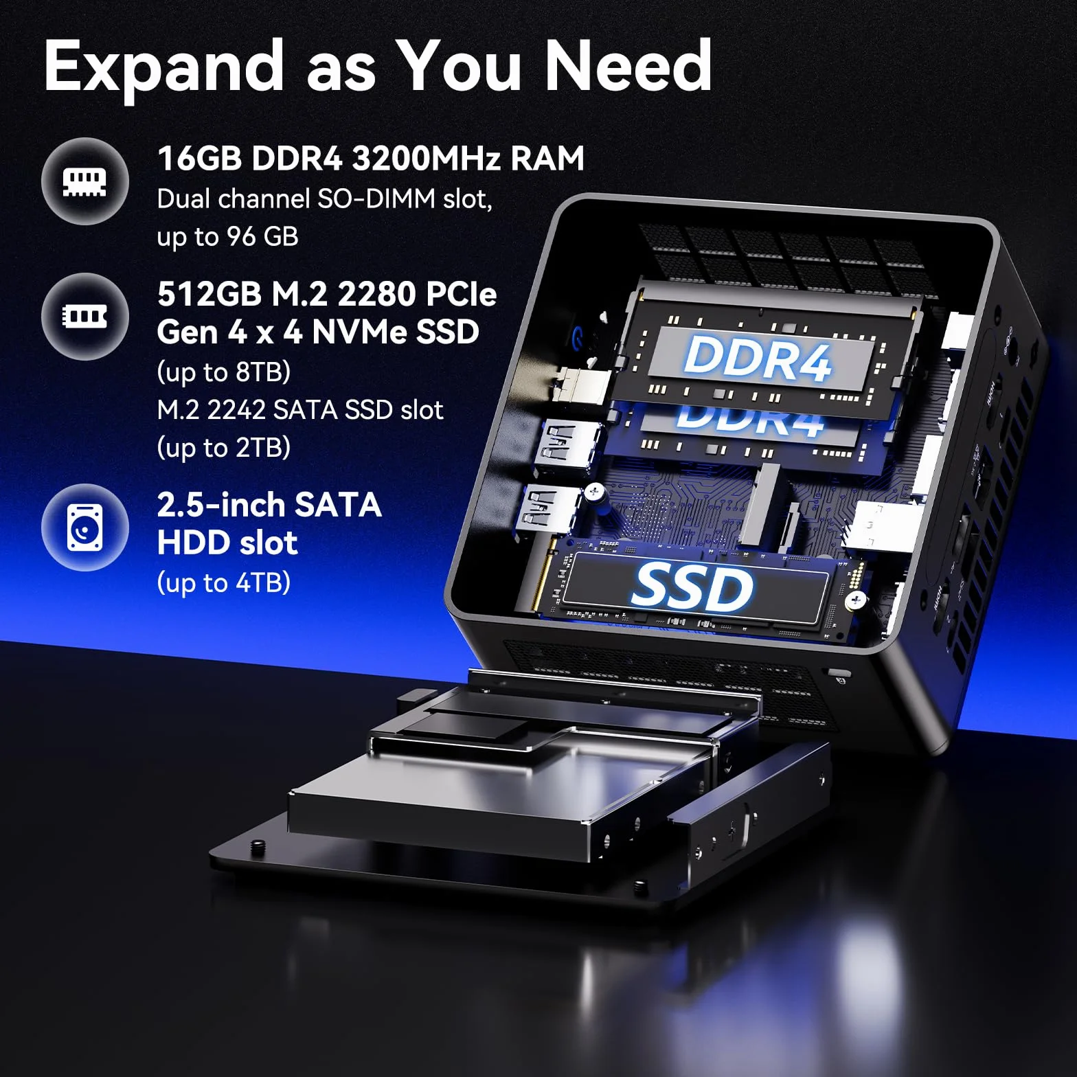 Intel NUC 13 Pro for ASUS NUC 13 Pro NUC13ANHi5 Arena Canyon Mini PC, i5-1340P, 16GB RAM, 512GB SSD, Mini Computer Win 11 Pro für Business Home Office, Unterstützung 8K/4K Quad Display/WiFi 6E/BT 5.3