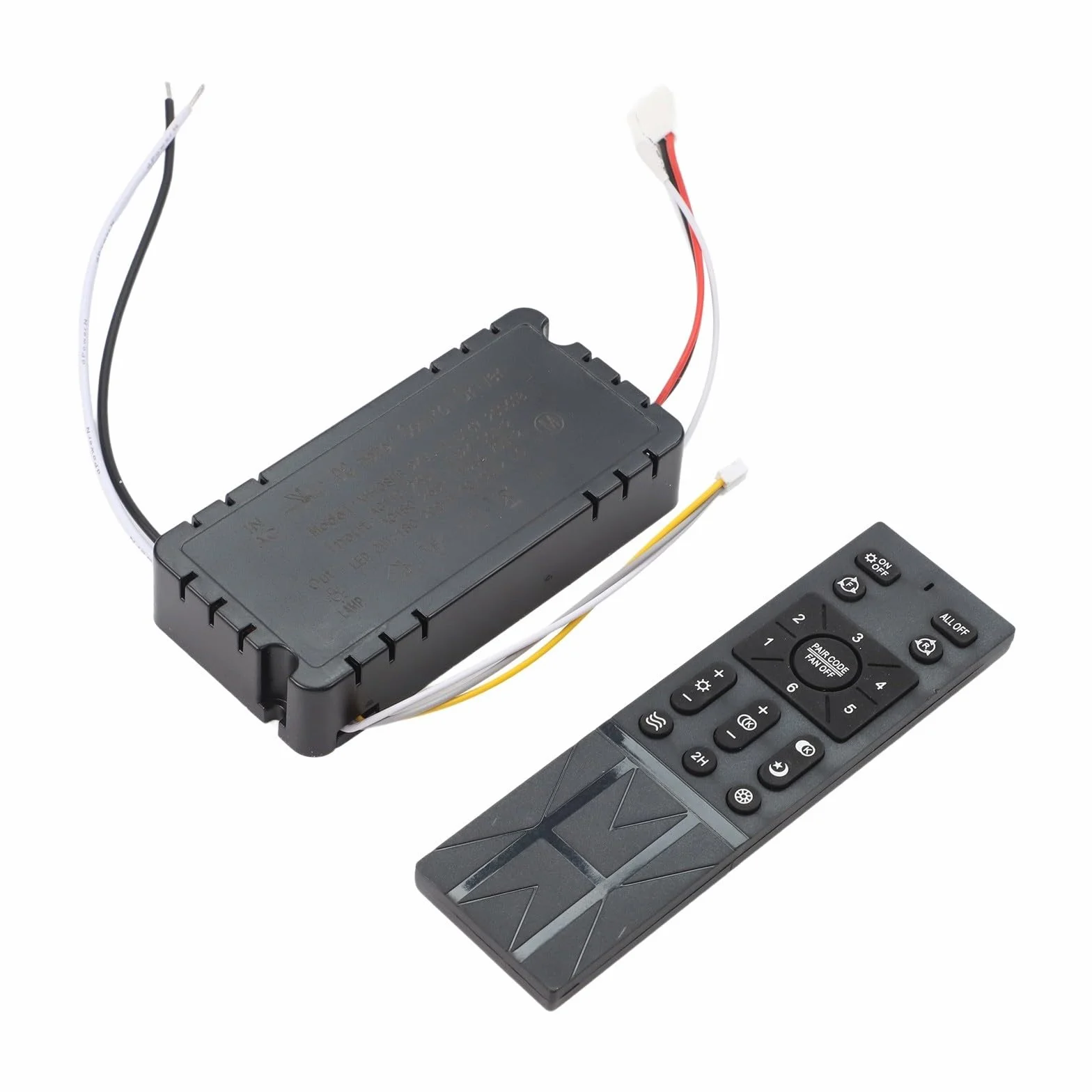 Kit de controlador de atenuación inalámbrico de luz de ventilador de techo, controlador de frecuencia variable de 6 velocidades con monitor de batería