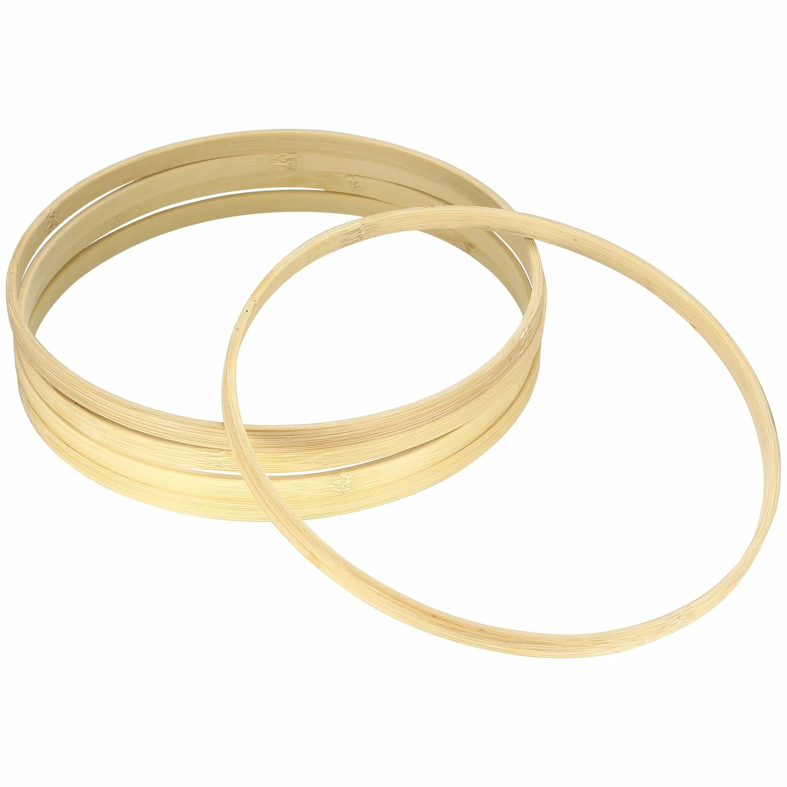 Juego de 5 Anillos de Atrapasueños de 20 cm, Madera para Manualidades, Corona de Bambú, Macramé, Decoración Colgante